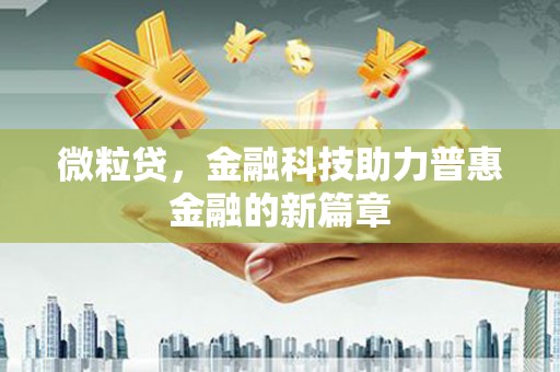 宜丰微粒贷，金融科技助力普惠金融的新篇章