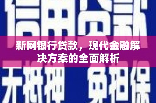宜丰新网银行贷款，现代金融解决方案的全面解析