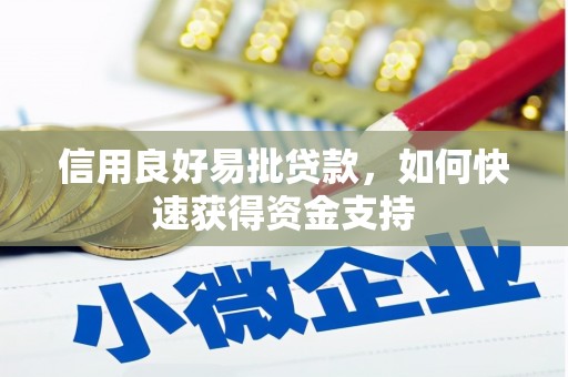 宜丰信用良好易批贷款，如何快速获得资金支持