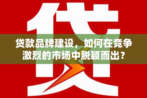 宜丰贷款品牌建设，如何在竞争激烈的市场中脱颖而出？