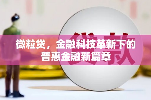 宜丰微粒贷，金融科技革新下的普惠金融新篇章