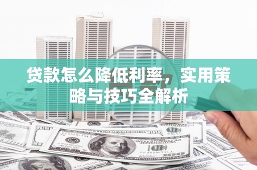 宜丰贷款怎么降低利率，实用策略与技巧全解析